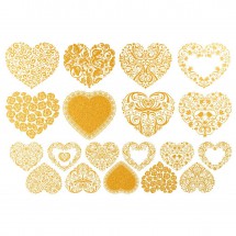 Sır Üstü Dekal Altın Heart (Kalp) D-237 (10x15cm)