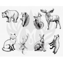 DSS-101 Woodland Animals Mayco Designer Silk Screen - İpek Baskı (Serigrafi) 30x38 cm Orman Hayvanları