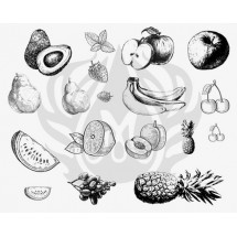 DSS-121 Fruits Mayco Designer Silk Screen - İpek Baskı (Serigrafi) 30x38 cm Meyveler