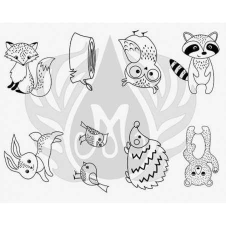 DSS-161 Woodland Critters Mayco Designer Silk Screen - İpek Baskı (Serigrafi) 30x38 cm Orman Canlıları