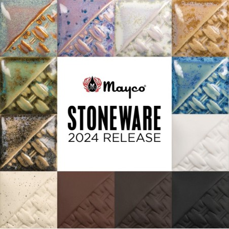 Mayco Stoneware 2024 Yeni 12 Renk Sır ve Astar Kiti 4oz-118mL