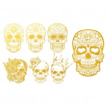 Sır Üstü Dekal Gold Skull...