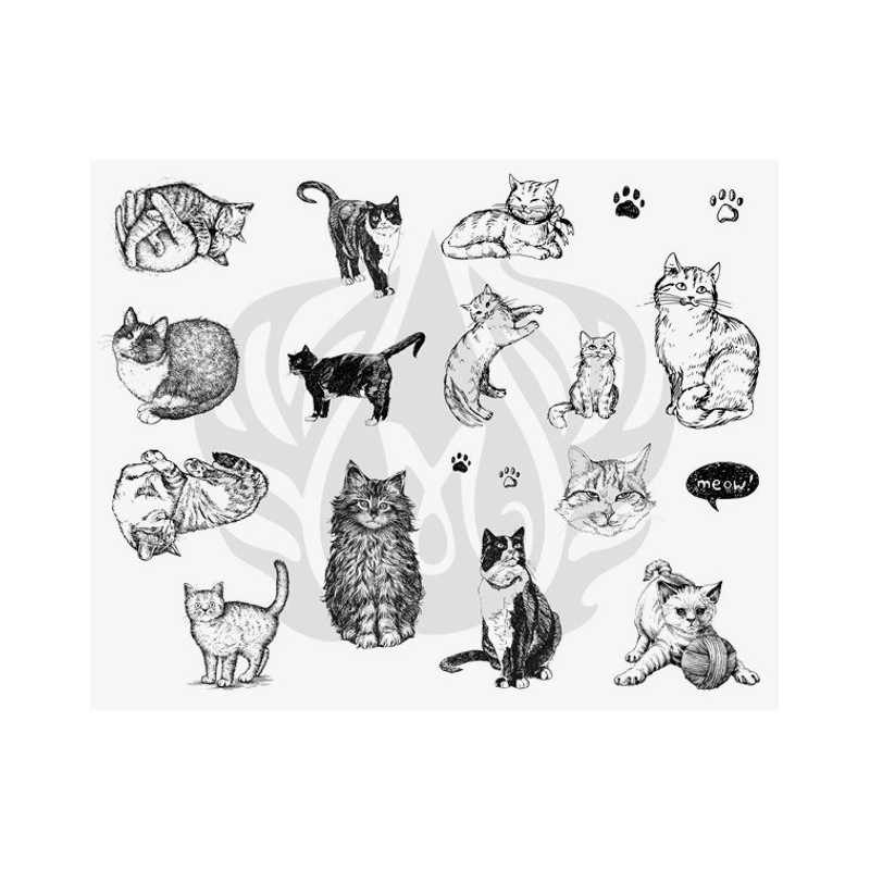 DSS-120 Cats Mayco Designer Silk Screen - İpek Baskı (Serigrafi) 30x38 cm Kediler