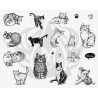 DSS-120 Cats Mayco Designer Silk Screen - İpek Baskı (Serigrafi) 30x38 cm Kediler