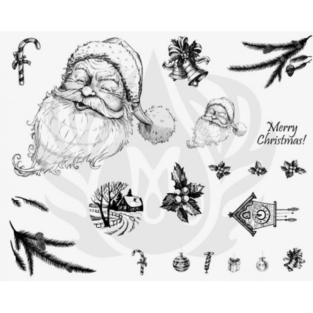 DSS-133 Merry Christmas Mayco Designer Silk Screen - İpek Baskı (Serigrafi) 30x38 cm Noel Baba